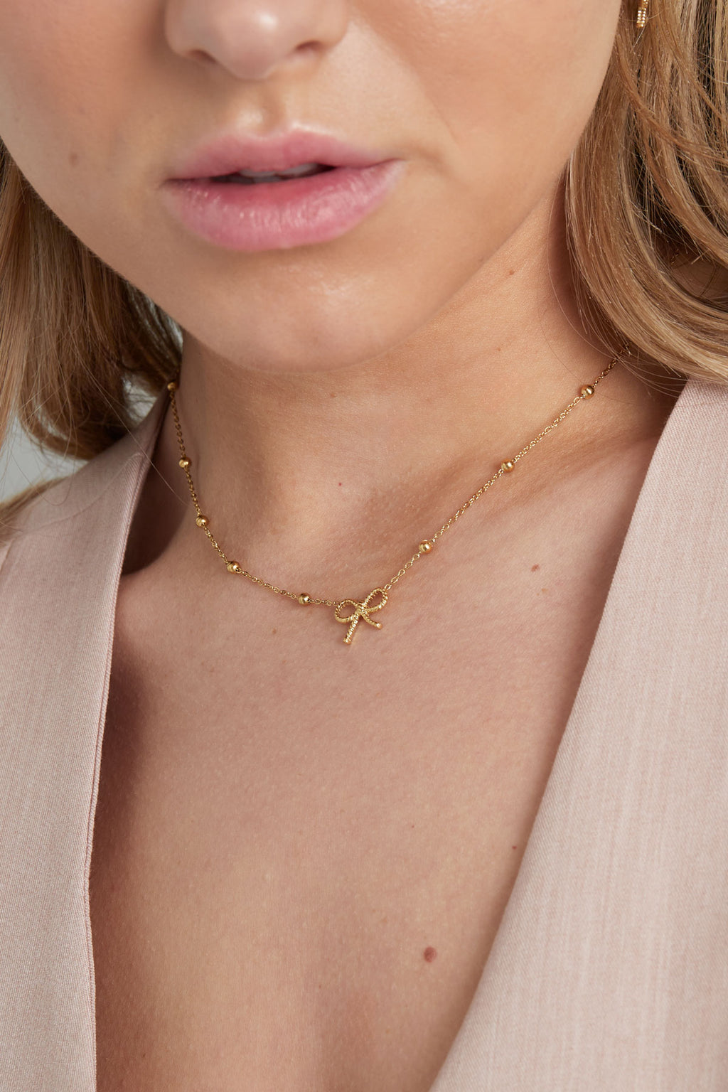 Collier noeud basic - doré