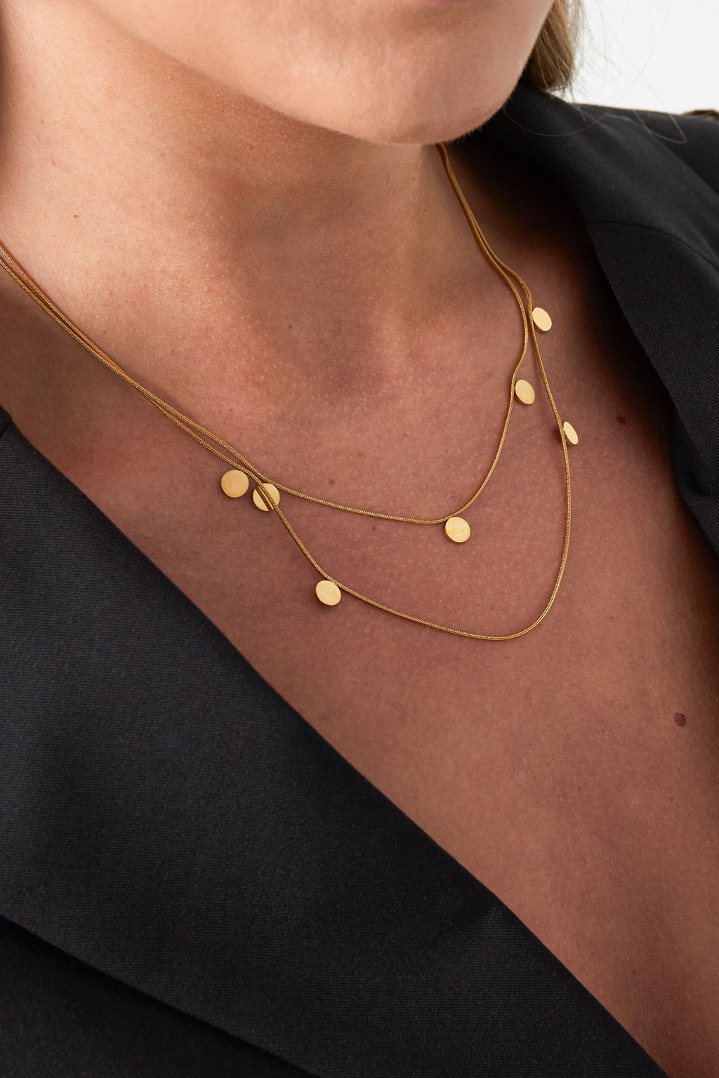 collier double pièces de monnaie