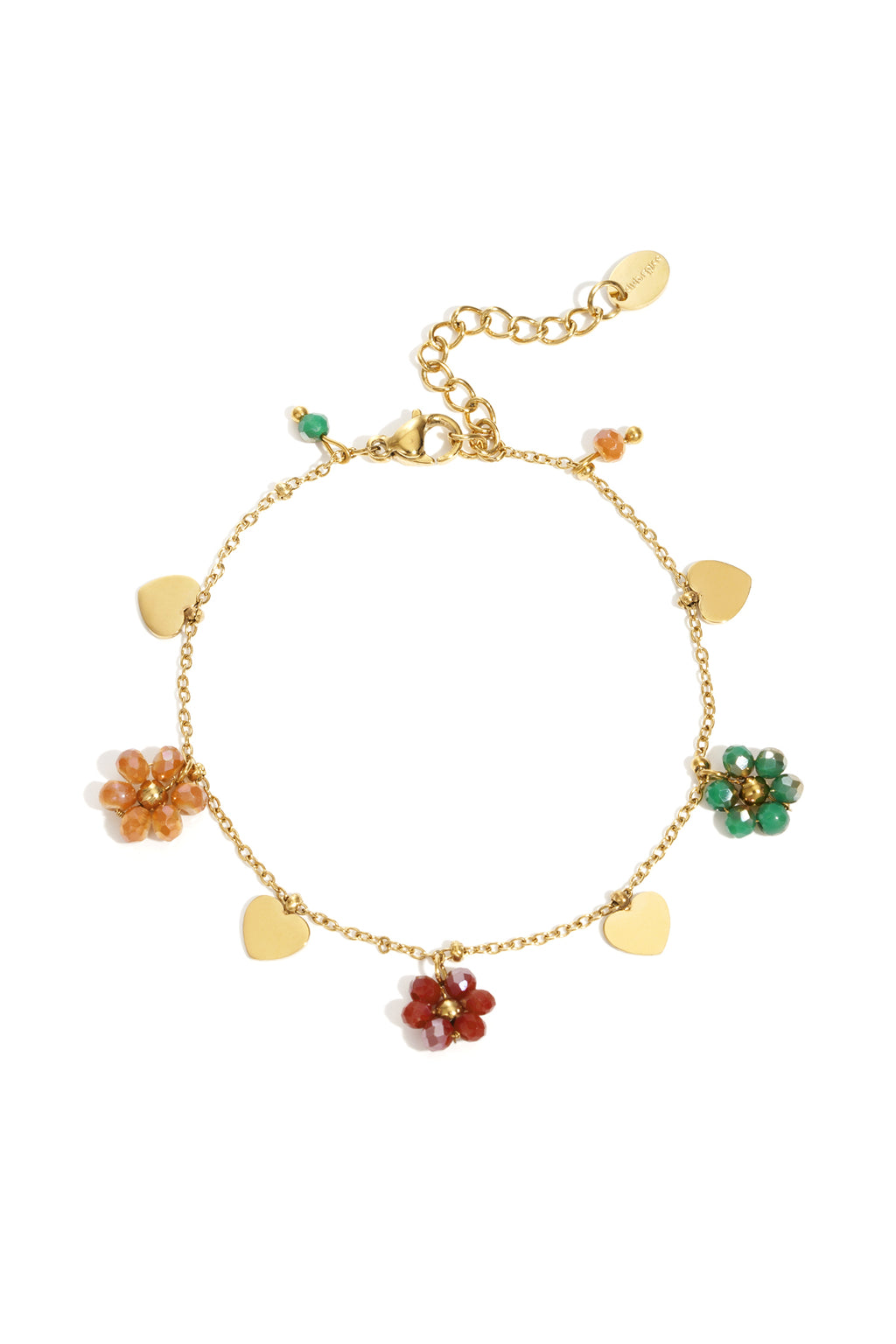 Bracelets à breloques en acier inoxydable, série florale décontractée et simple pour femmes