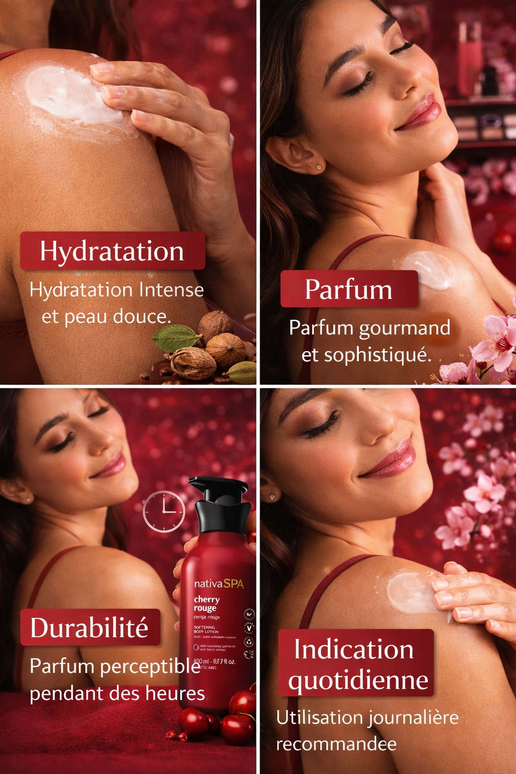 Lotion Corporelle Cherry Rouge Veloutée 400ml O Boticário