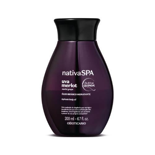 Huile corporelle hydratante biphasée Nativa Spa Raisin Merlot 200 ml
